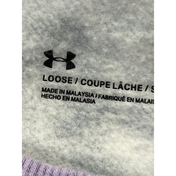Women's Under Armour Rival Fleece Oversized Printed Sweatshirt Size XS Purple - Picture 5 of 7